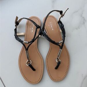Coach Black Leather Sandals size 7
